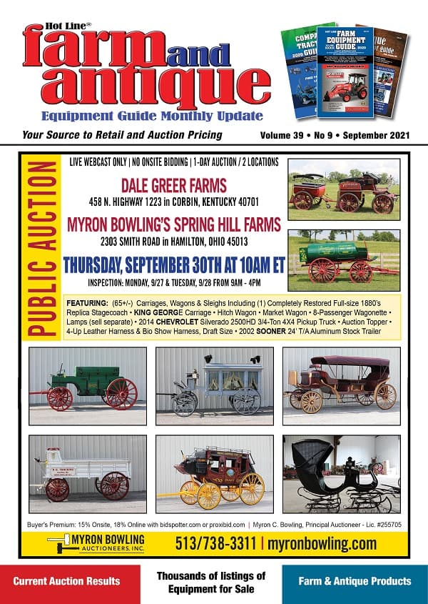 September 2021 Farm and Antique Equipment Guide Monthly Update