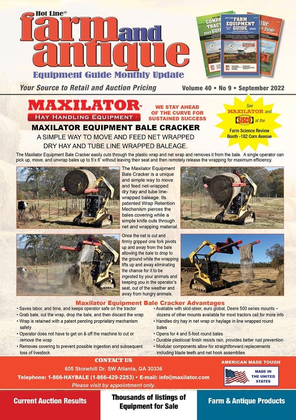 September 2022 Farm and Antique Equipment Guide Monthly Update